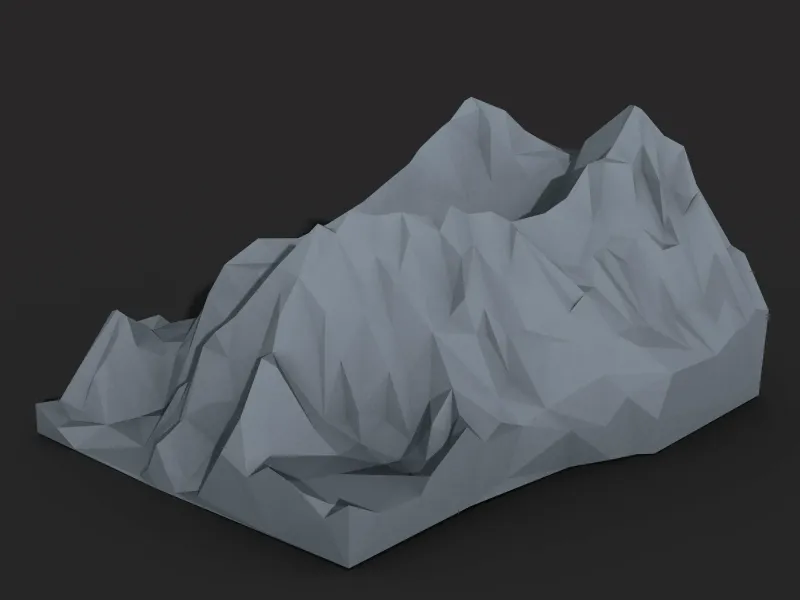Low Poly Mountain Terrain STL – Minimalist Rocky Landscape D