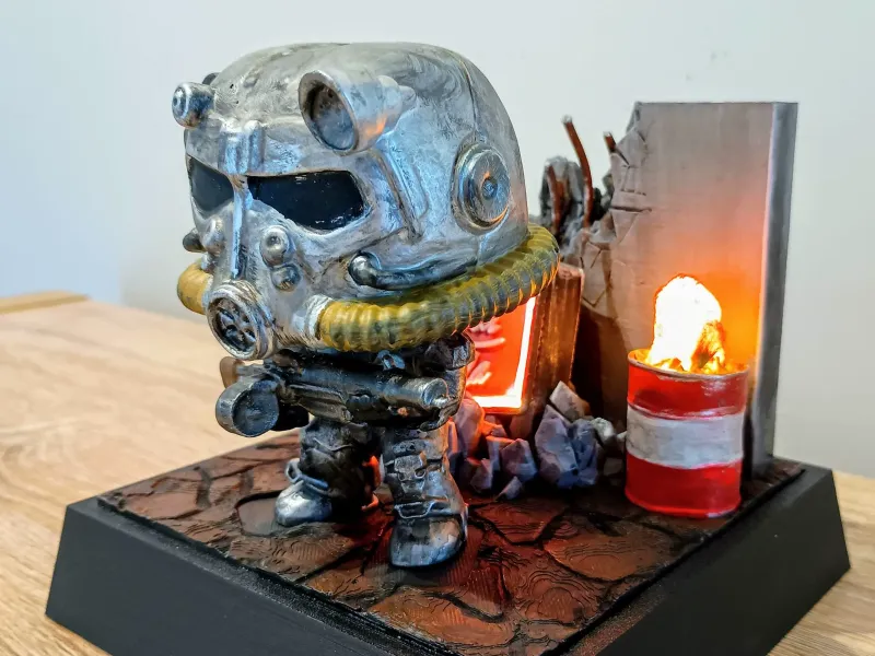 Fallout Pop funko Inspired Diorama with mini Nuka Cola Sign