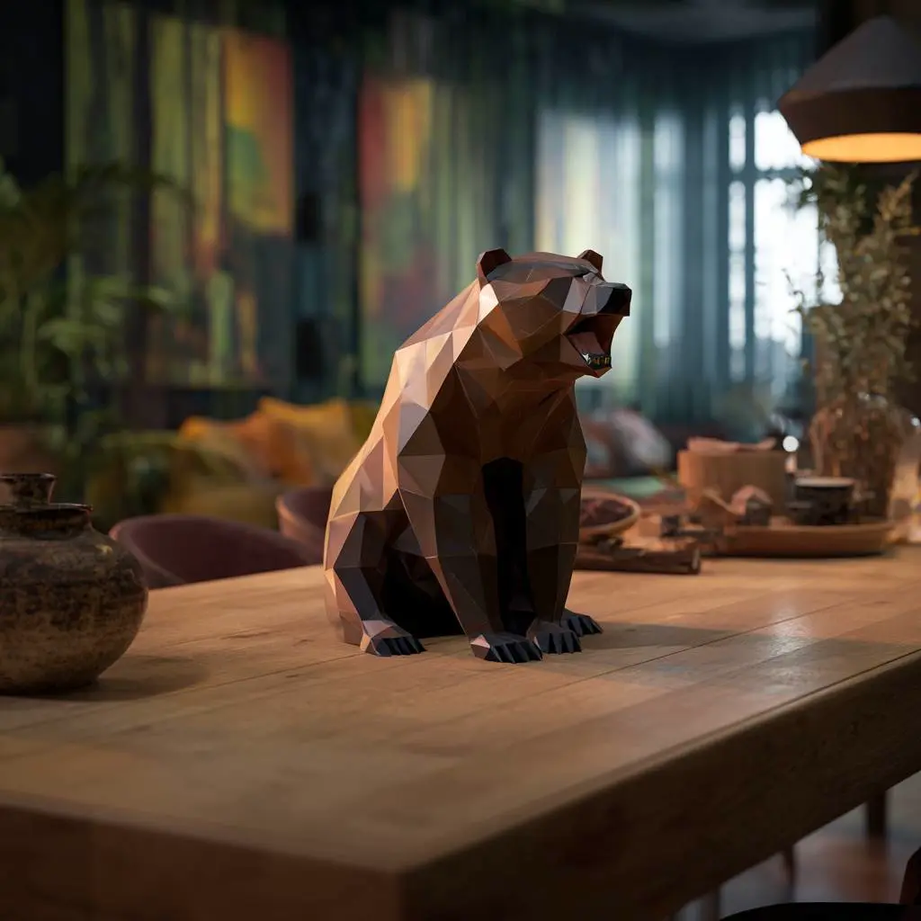 3D Printer Files | 3MF File | Polygonal Bear 02