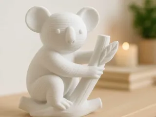 Cute Koala Figurine on Tree Branch