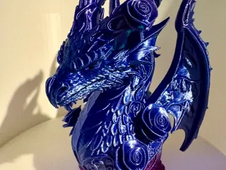 Gothic rose dragon bust