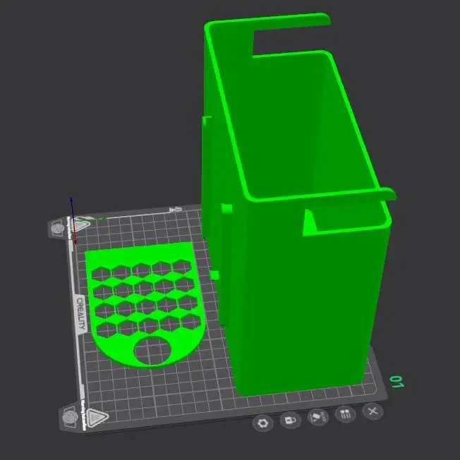 Hanging Desk Trash Bin with Removable Scraper Plate
