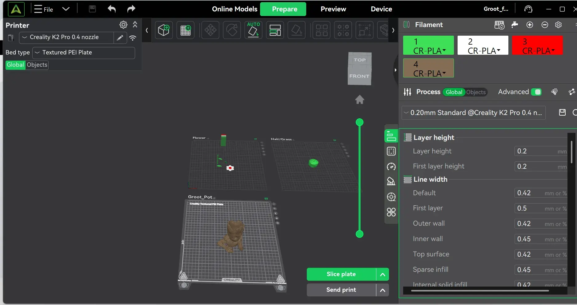 Groot desk flower vase
