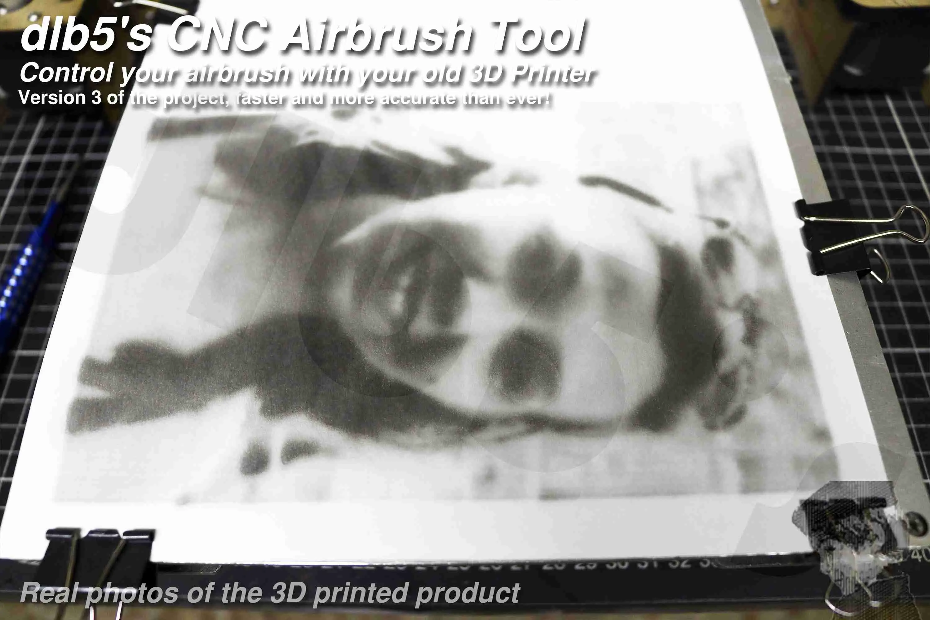 dlb5s CNC Airbrush Holder V3. Control your airbrush with 3DP
