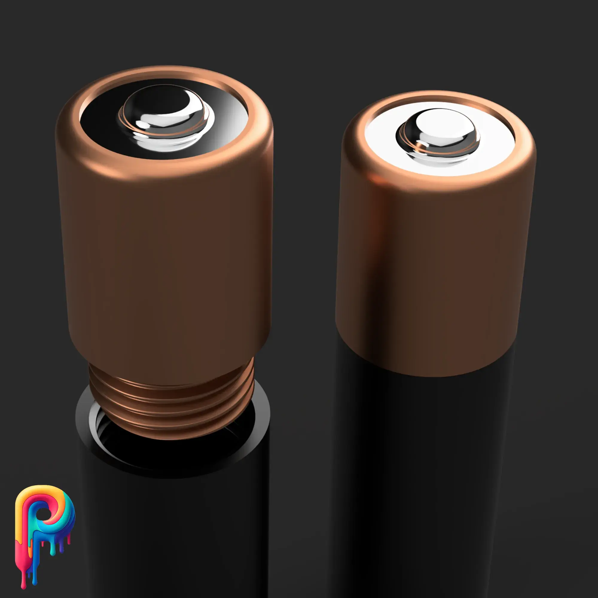 Contenitore a forma di batteria di Polymeria