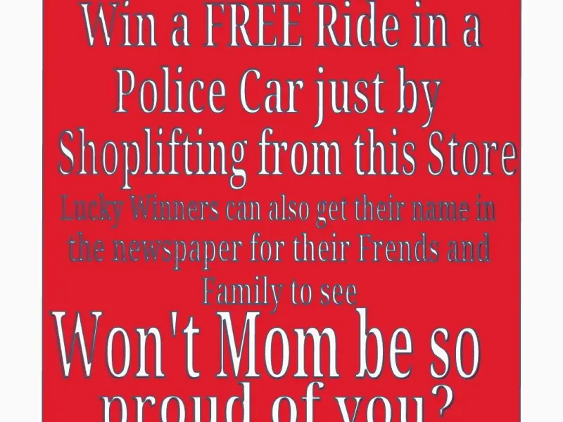 Shoplifting Sign