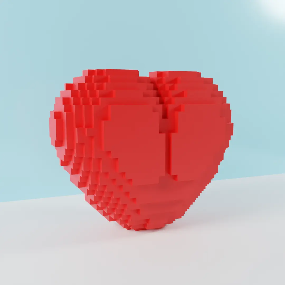 8 bit heart 3D