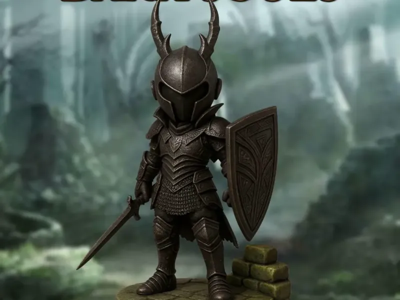 Black Knight Dark souls chibi with base