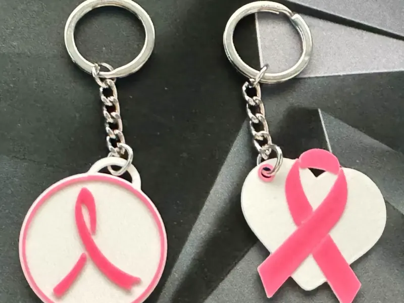 Pink October key ring