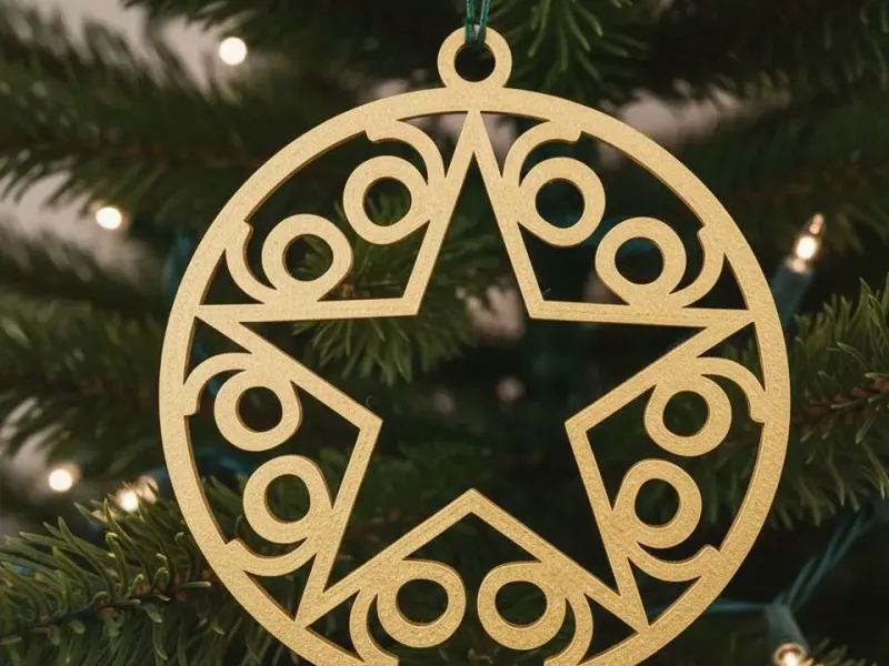 Flat Christmas Star Ornament