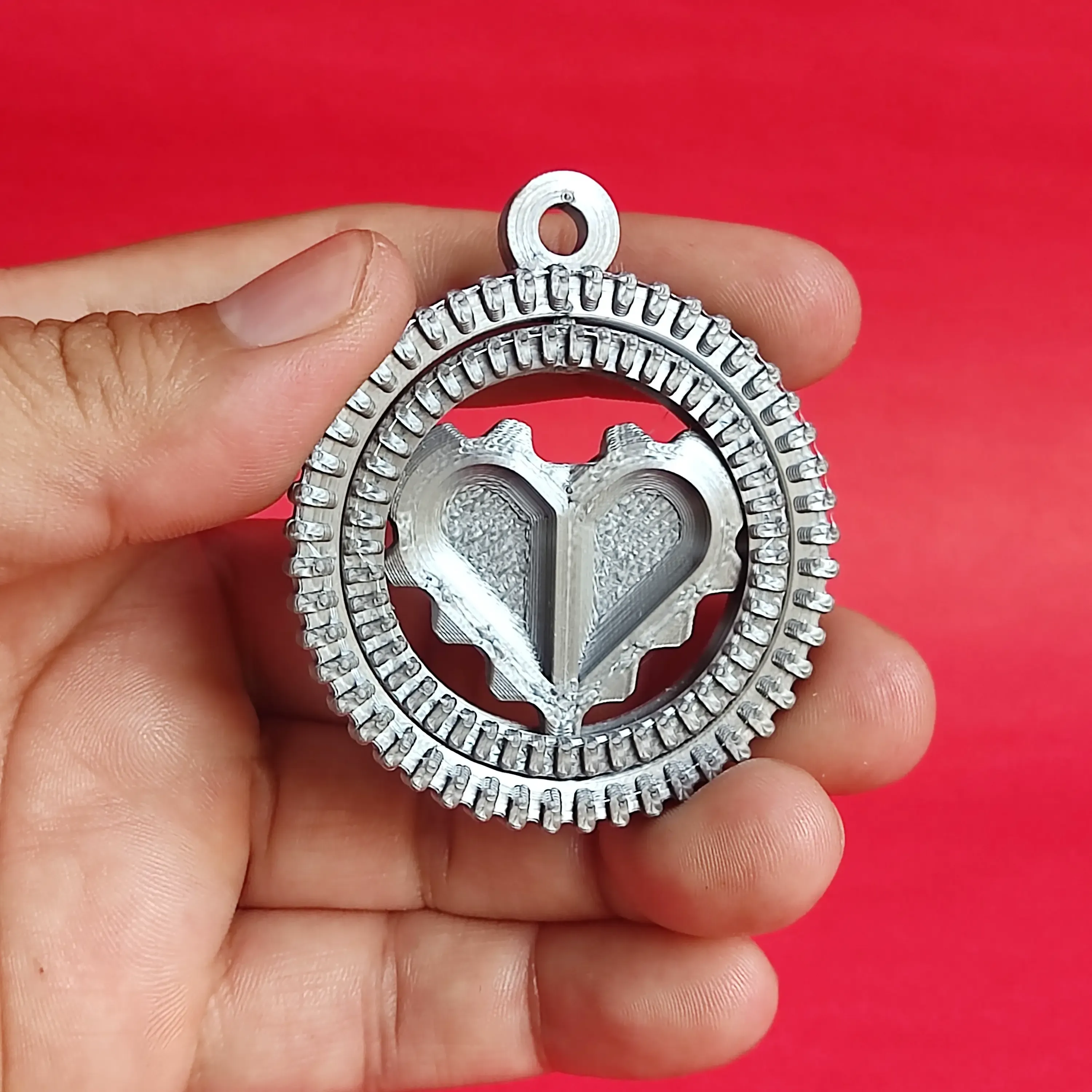 mechanical heart keychain