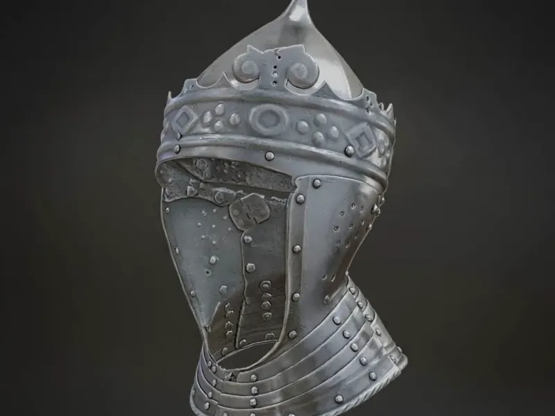 Medieval Armet Helmet 3D Print Model