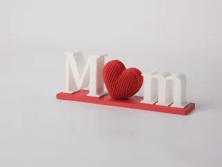 Minimalist Mother's Day Art with Textured Heart