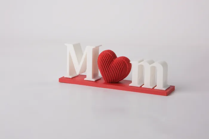 Minimalist Mother's Day Art with Textured Heart - Арт и дизайн - PLA - изделие 3D-печати - фото 2