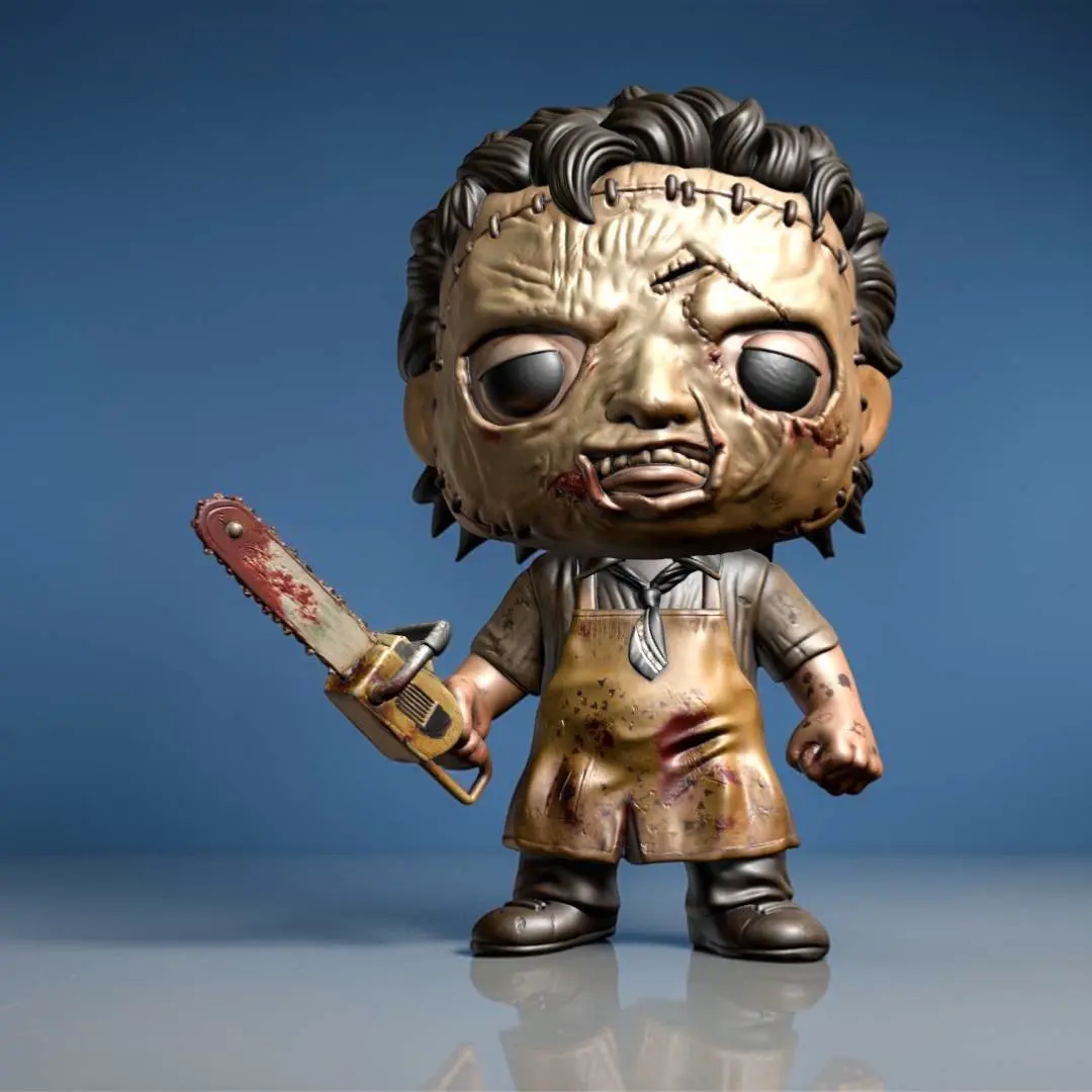 Leatherface Funko Style STL – Horror Slasher Chibi Figure