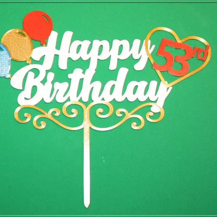 Topper per torta Buon 53° Compleanno