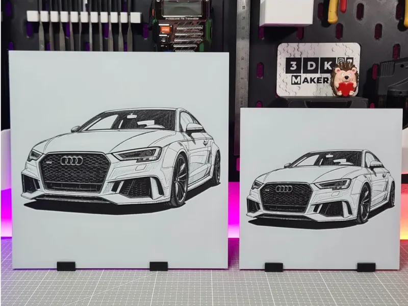 Audi A3 - Hueforge - 3 Colors