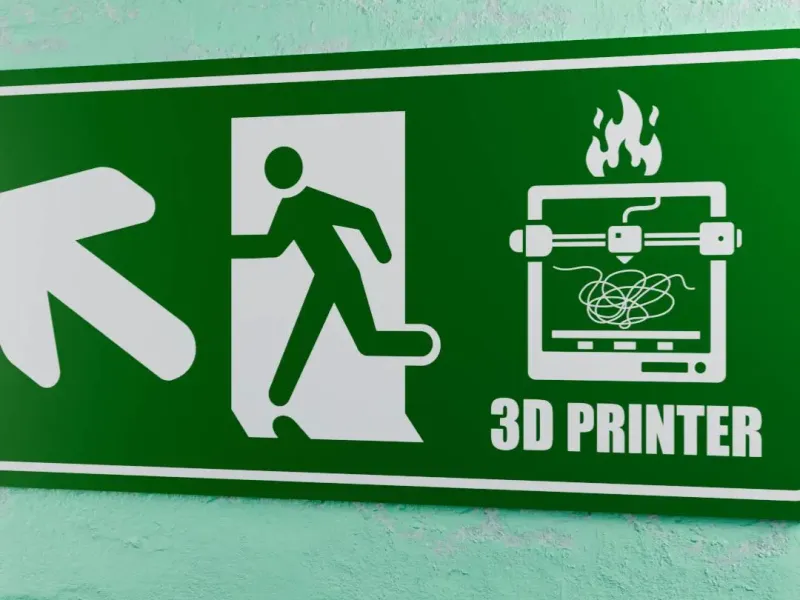 3D-Drucker-Notausgangsschild - Pfeil links nach links-oben