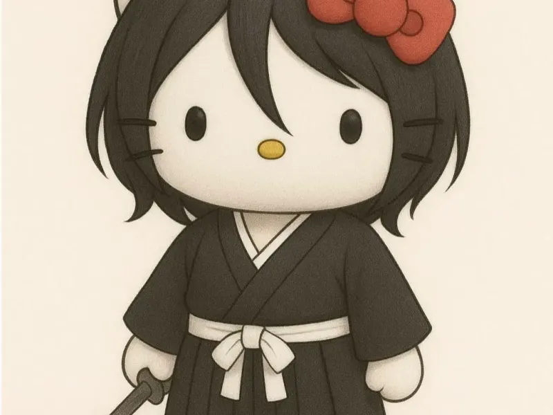 Hello Kitty Rukia cosplay