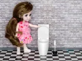 Modern miniature Toilet 1:12 scale with opening lid-5