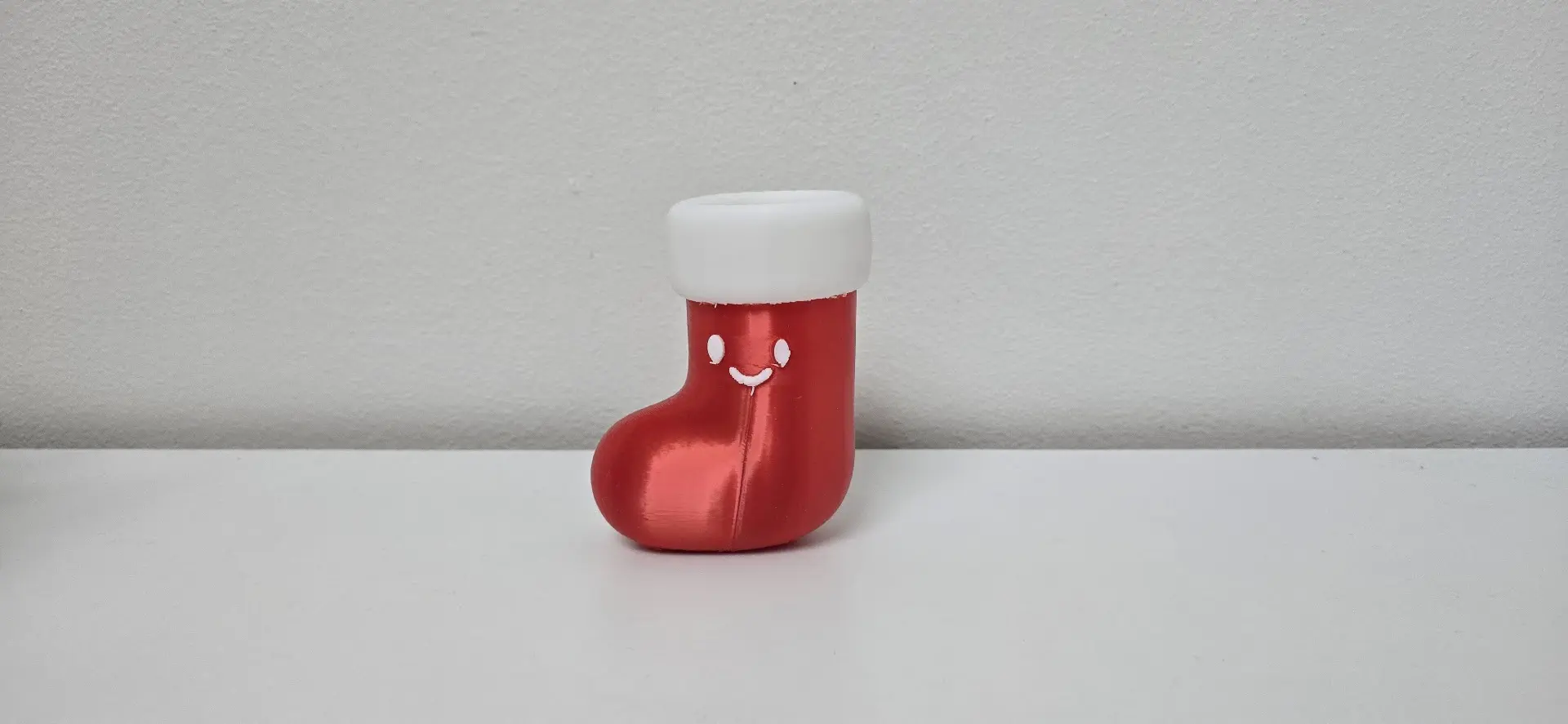 Cute Smiling Christmas Stocking Figurine