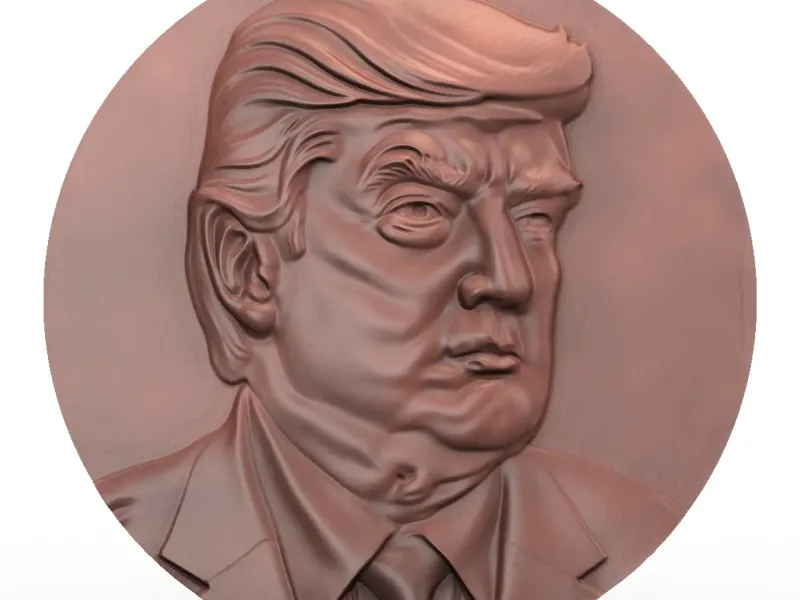 Political Portrait Relief – Detailed Bust Medallion STL