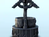 Wooden and stone well with vegetation (8) - miniatures warha-4
