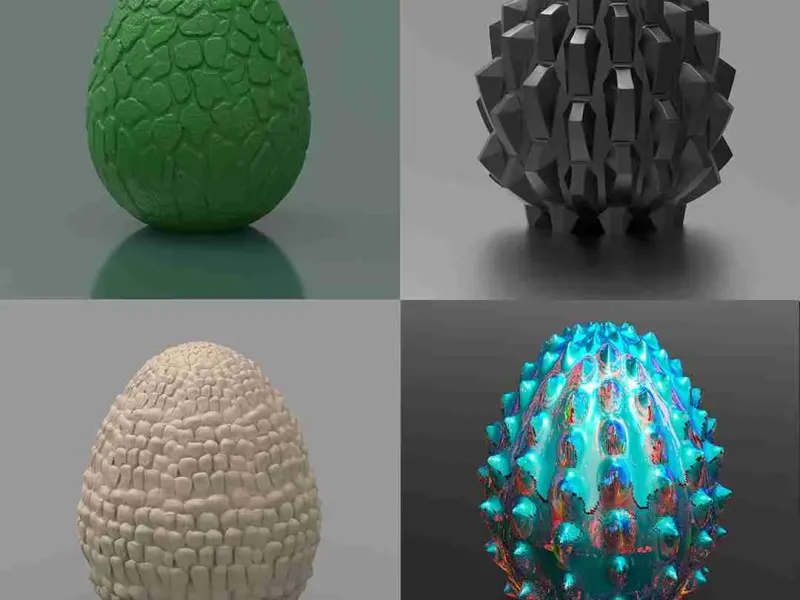 Digital file 4 Dragon Eggs Set 2 - Stl files for 3D printing