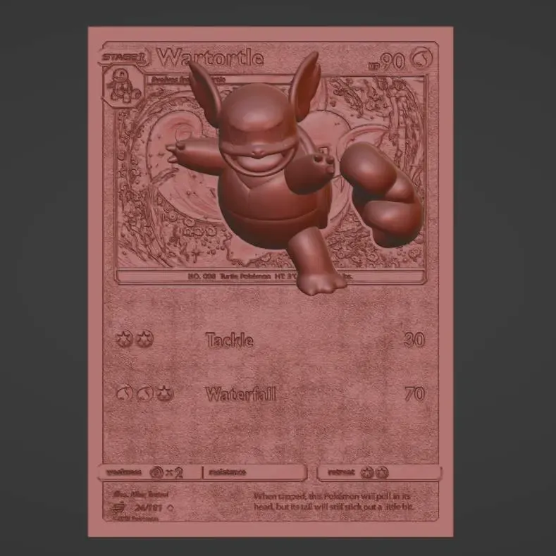Wartortle - 3D / 4D Card - Custom 3D Printing File - Pokemon