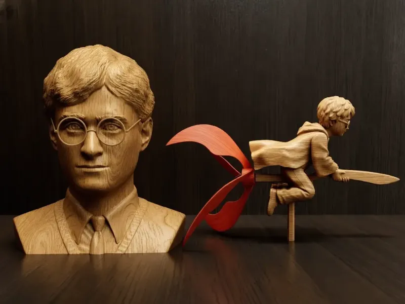 Harry Potter bust and flying