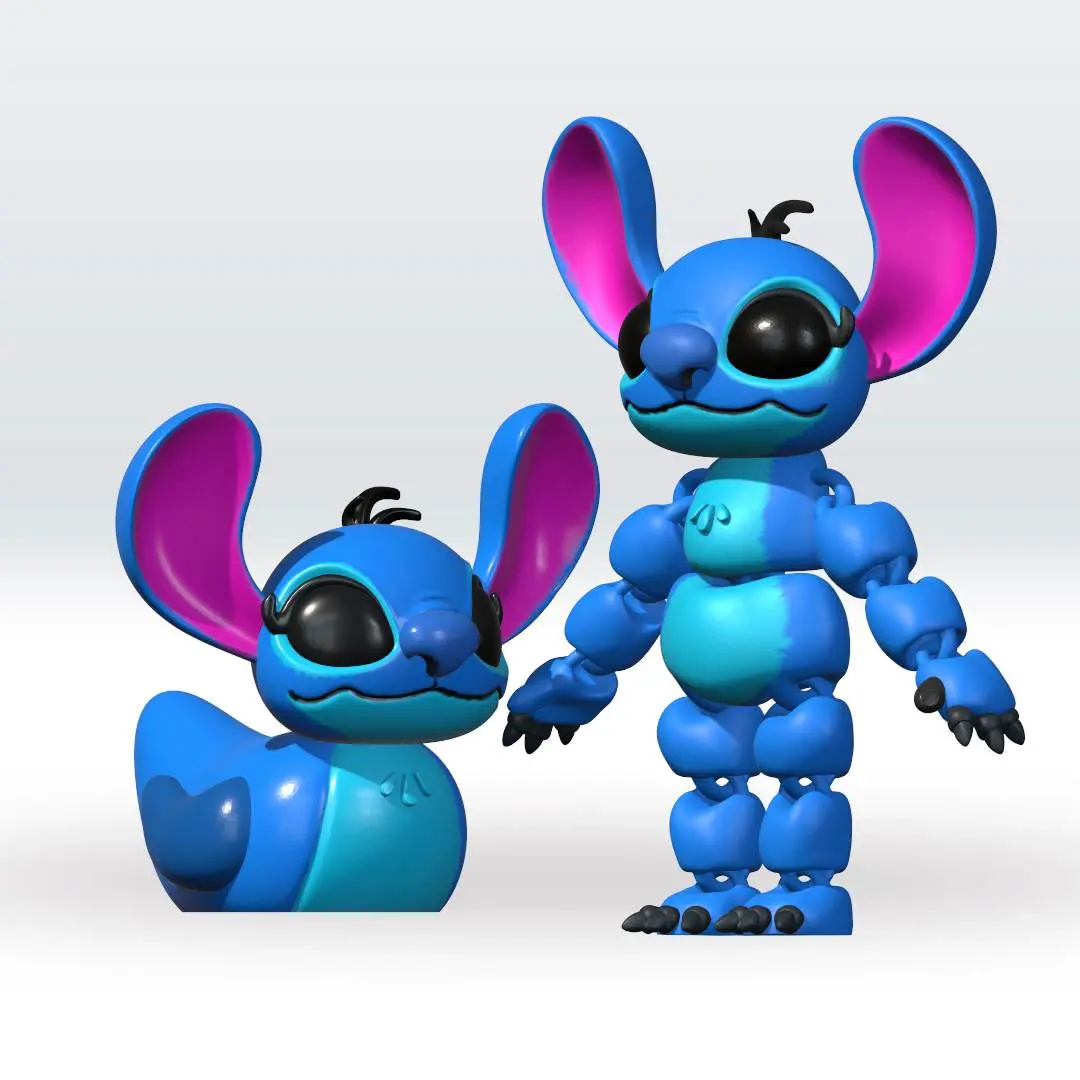Flexi Stitch Multicolor 3D Model STL file Fanart Character