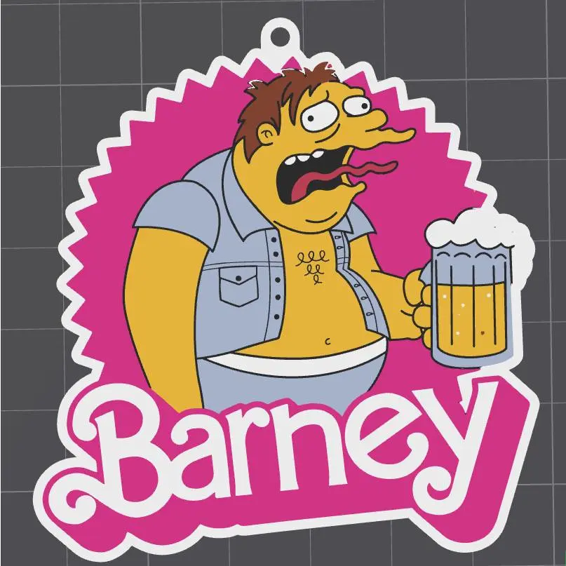 barney gumble-barbie-the simpsons-keychain