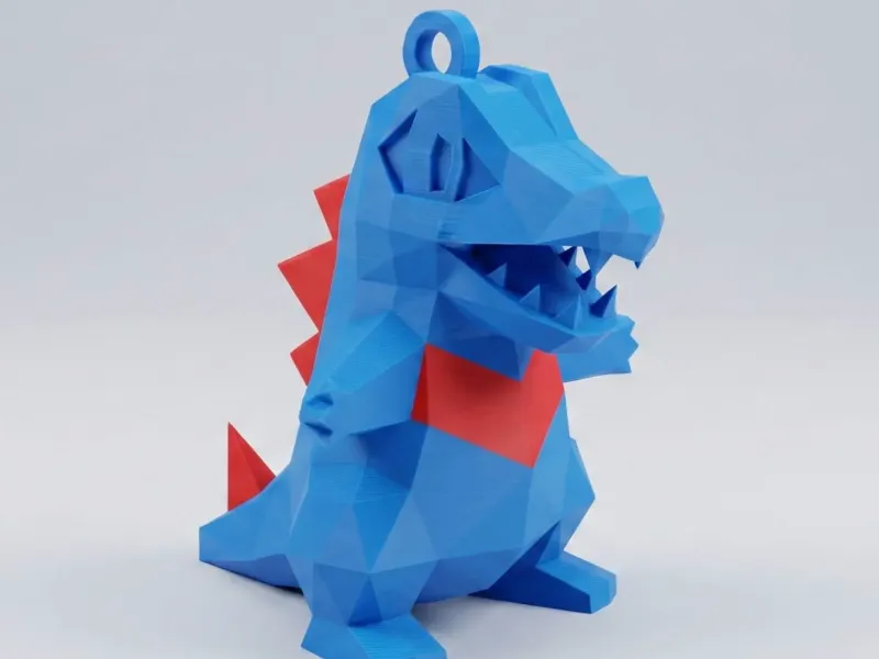 Low Poly Totodile Keychain | #19