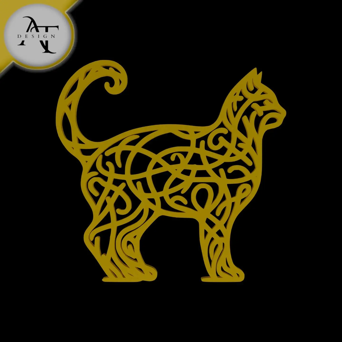 Cat - Line Art - 2D Wall Art Decor