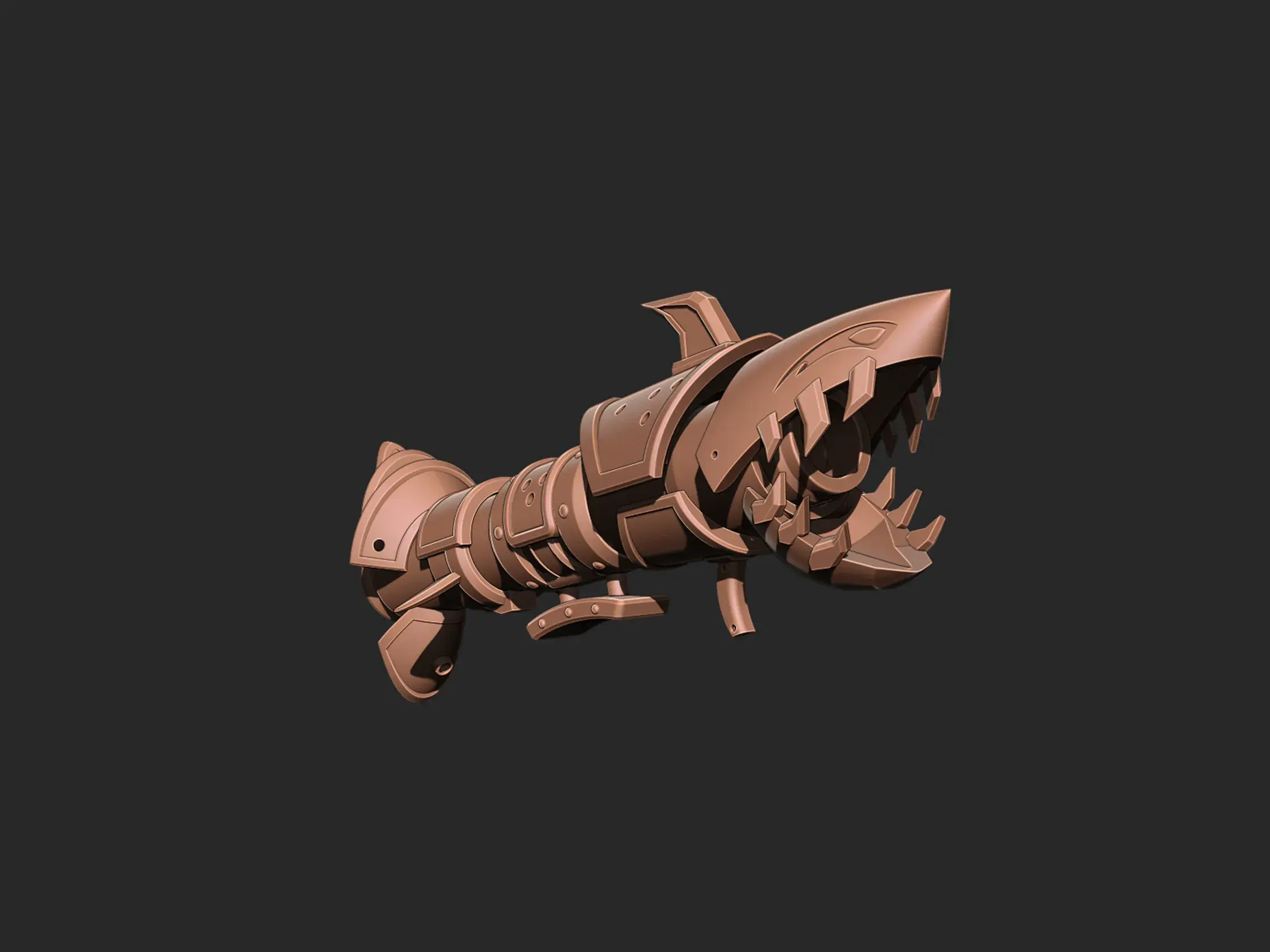 Jinx Fishbone shark Launcher 3d print model