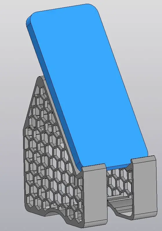 Phone holder with space for cable