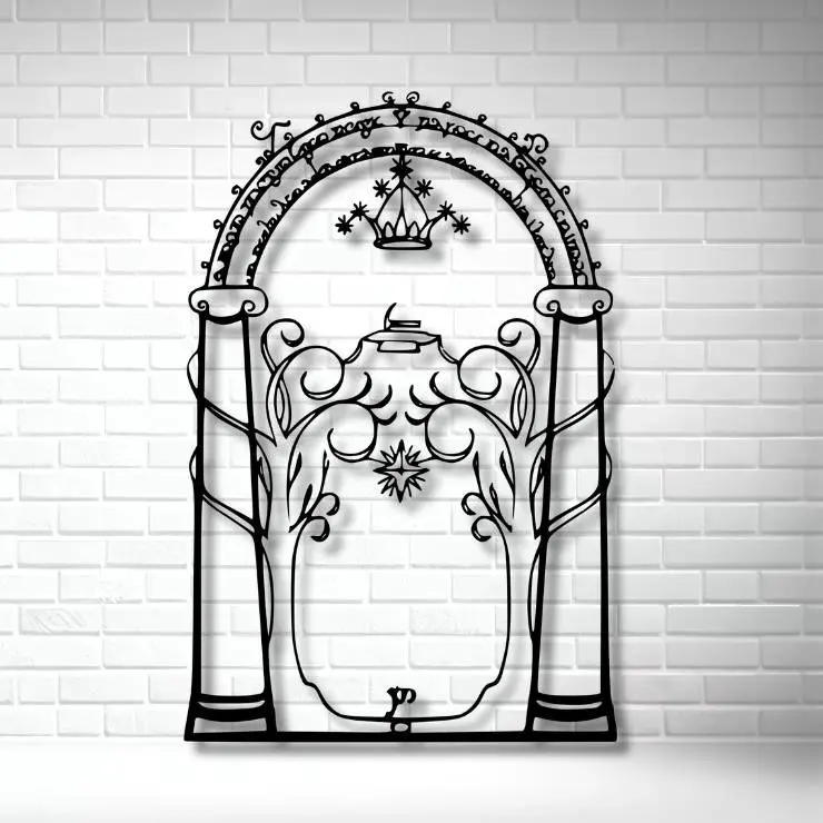 ⚔️🌙 MORIA DOOR WALL ART – LORD OF THE RINGS
