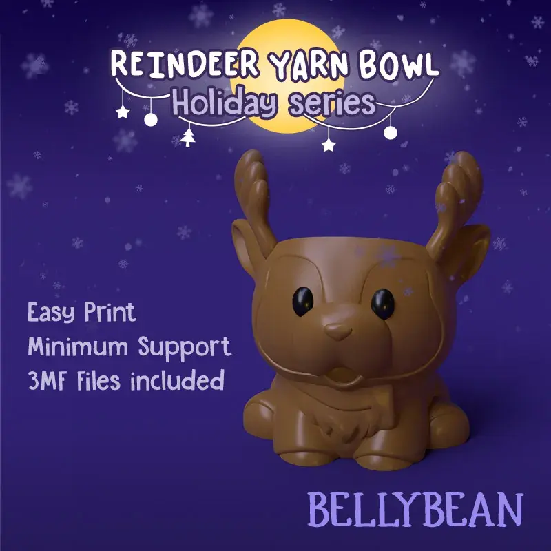 RUDOLPH REINDEER YARN HOLDER FOR KNITTING CROCHET DECOR