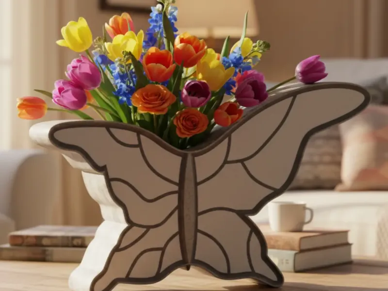 Abstract Butterfly Vase