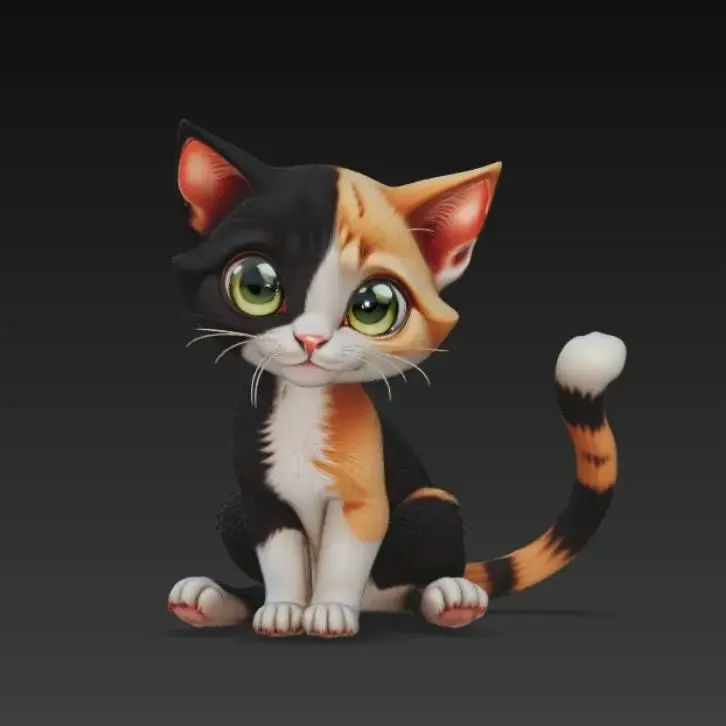 Tricolor cat kitty