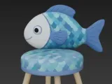 The Bubbles Blue Fish Stool-1