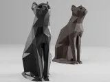 Cat - Egyptian cat low poly-6