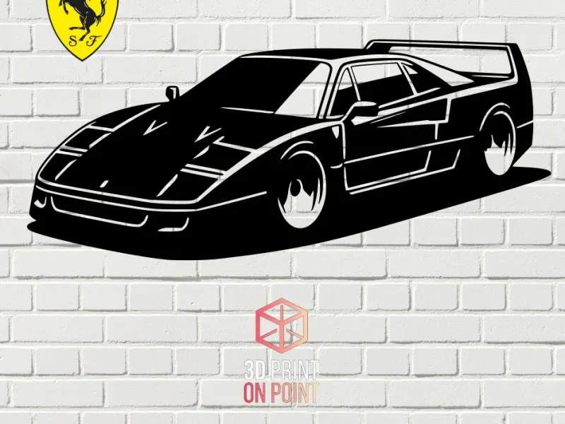 FERRARI F40 - 2D WALL ART #4