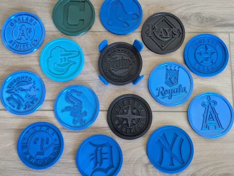 Major League Baseball American League Coaster Set w/Holder