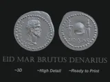 Silver Denarius of Brutus, Ancient Roman Eid Mar coin-0