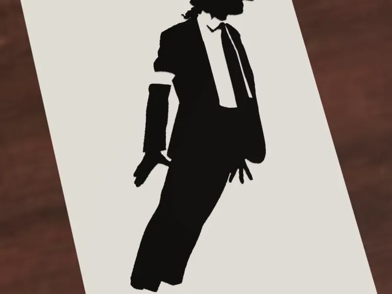 Michael Jackson leaning black suit