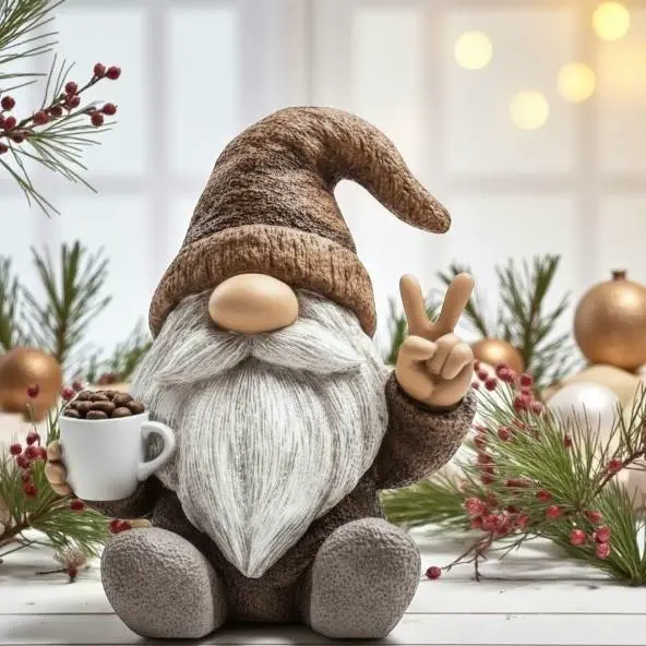 Peace and Coffee Christmas Gnome