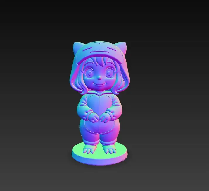 Anya Snorlax Pokemon Costume chibi design with base STL