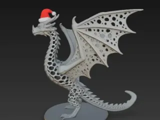 dragón estilo voronoi navideño