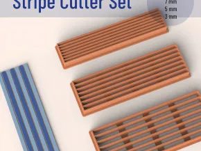 Stripe Cutter Set, 3-5-7 mm, Cake-Clay Polymer Cutter Tool